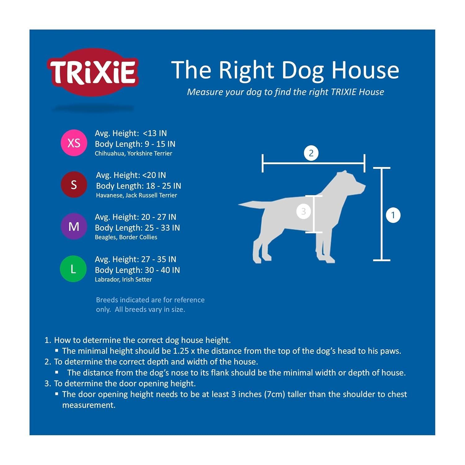 TRIXIE TRIXIE Weatherproof Outdoor Cottage Dog House, Elevated Floor, Peaked Roof