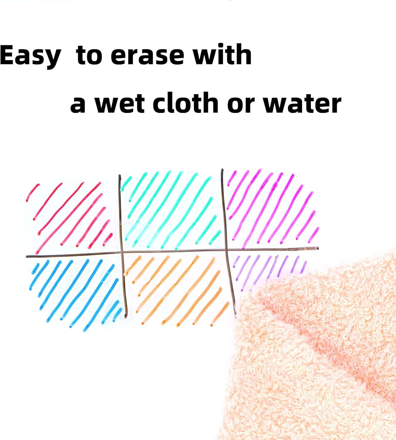 TWOHANDS Wet Erase Markers Ultra Fine Tip,0.7mm,Low Odor,Extra Fine Point,Black,Whiteboard Markers for Office,Home,or Planning Dry Erase Board,20710