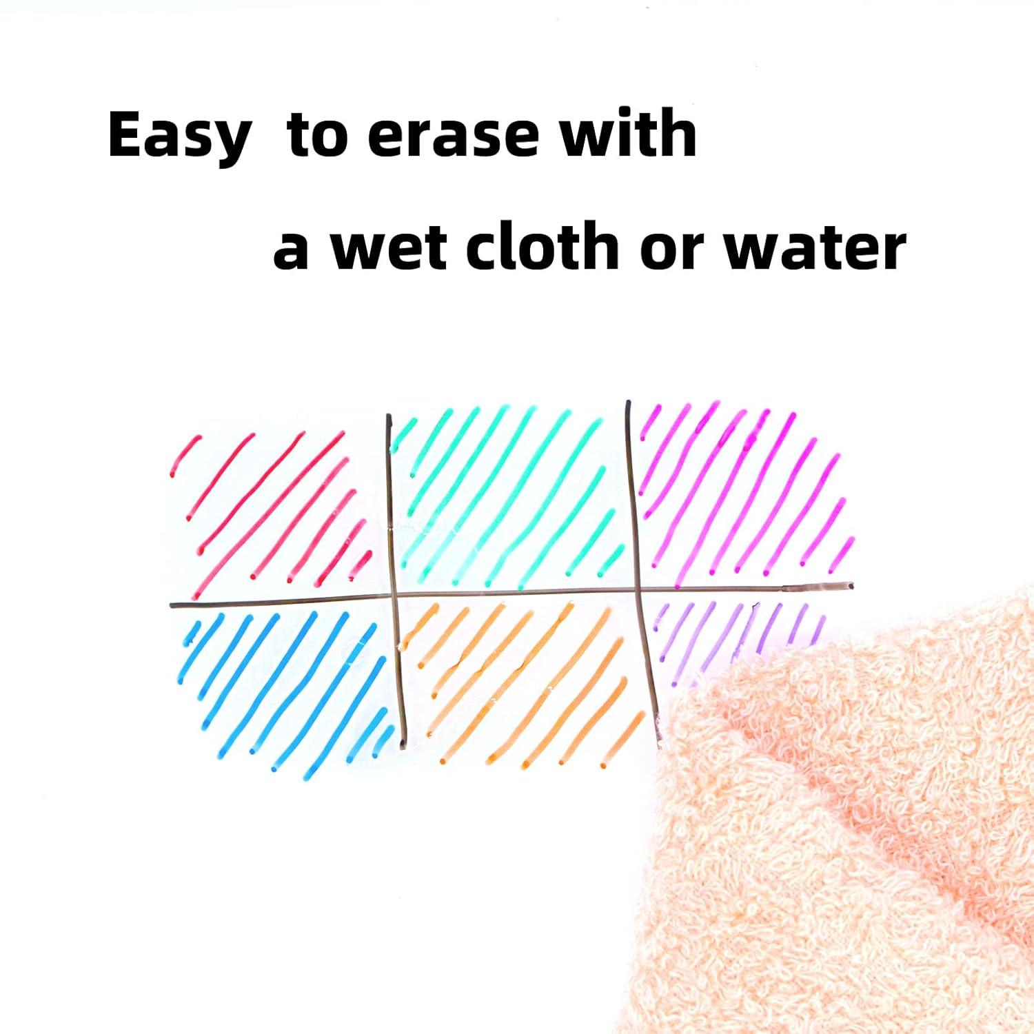 TWOHANDS Wet Erase Markers Ultra Fine Tip,0.7mm,Low Odor,Extra Fine Point,Black,Whiteboard Markers for Office,Home,or Planning Dry Erase Board,20710