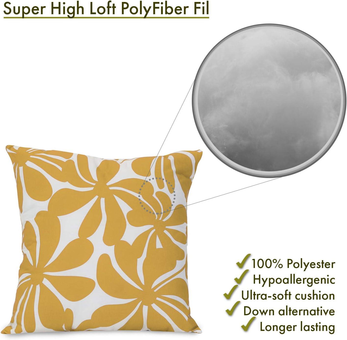 Yellow and White Floral Square Indoor/Outdoor Pillow 20"