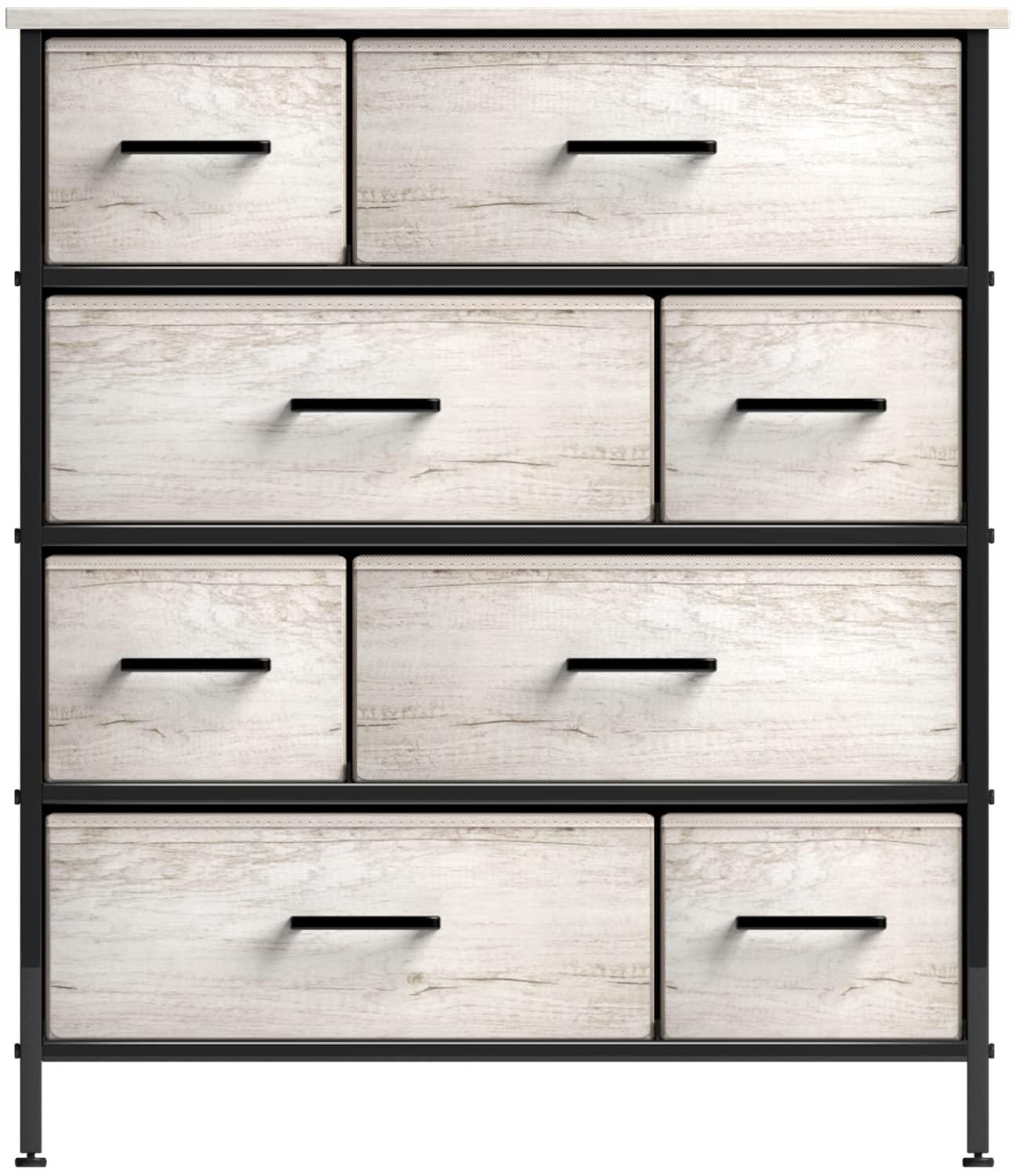 Sorbus Sorbus 8 Drawers Dresser with Steel Frame and Wood Top in Rustic
