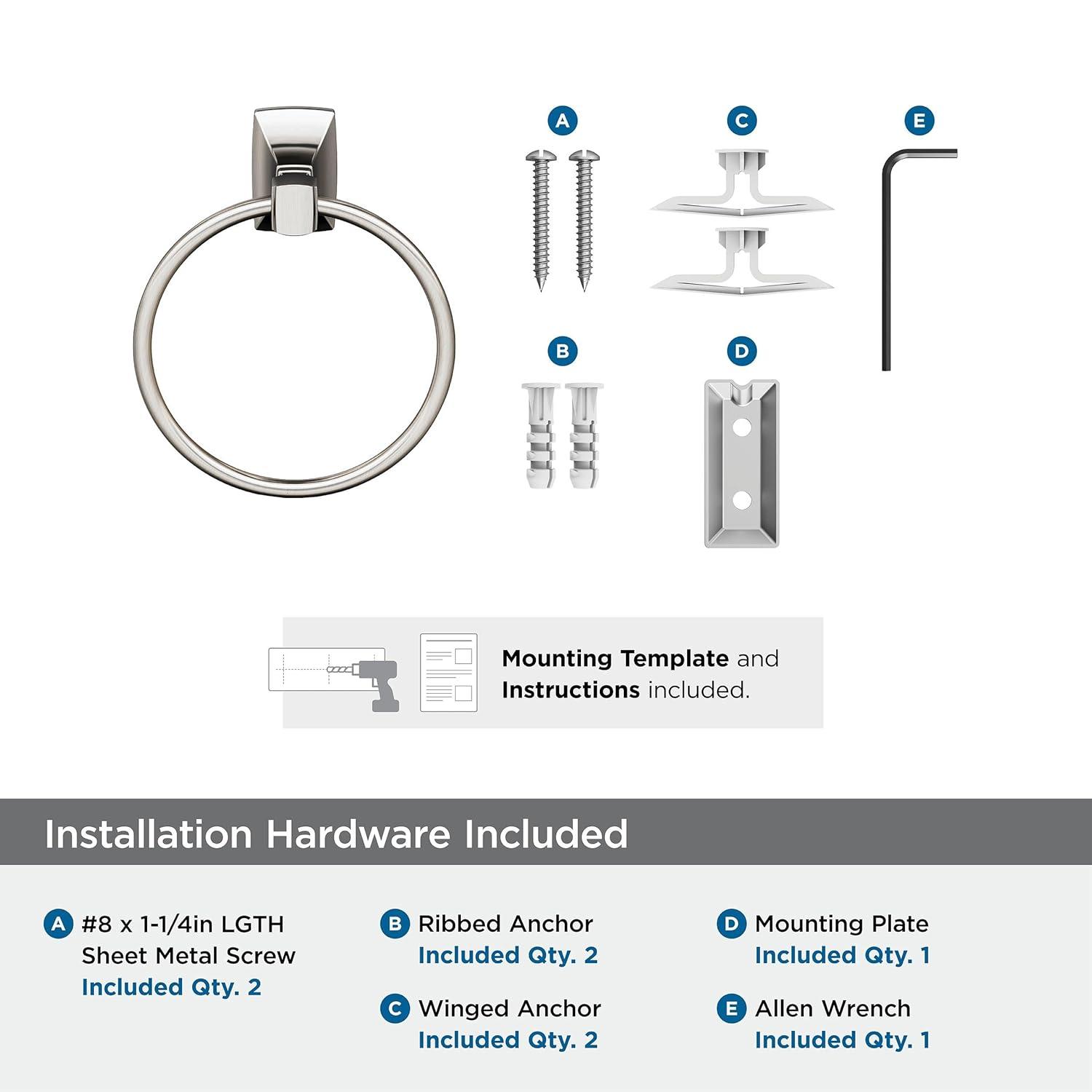 Amerock Highland Ridge Brushed Nickel Closed Towel Ring