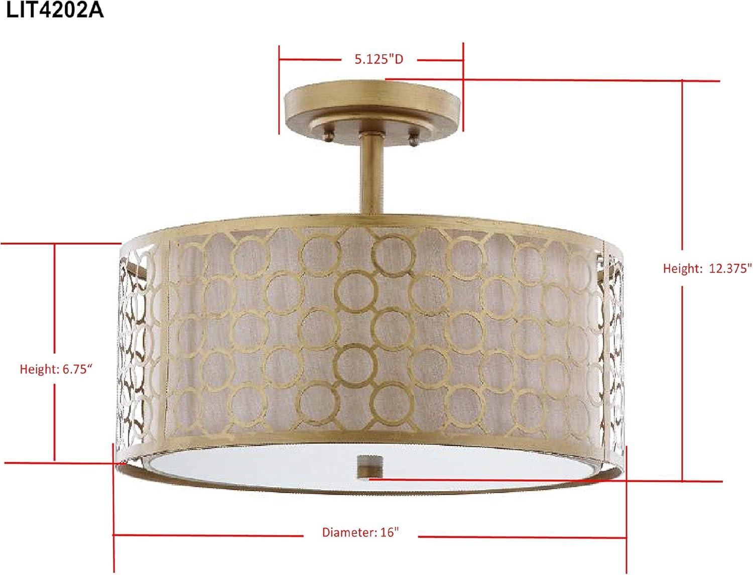 Giotta Ceiling Light - Antique Gold - Safavieh.