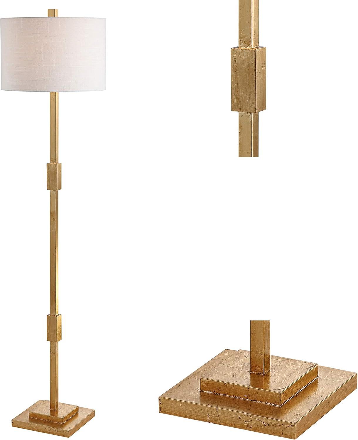 JONATHAN Y JYL3063A Windsor 61.5" Resin/Metal LED Floor Lamp, Contemporary, Modern, Transitional, Office, Living Room, Family Room, Dining Room, Bedroom, Hallway, Foyer, Gold Leaf