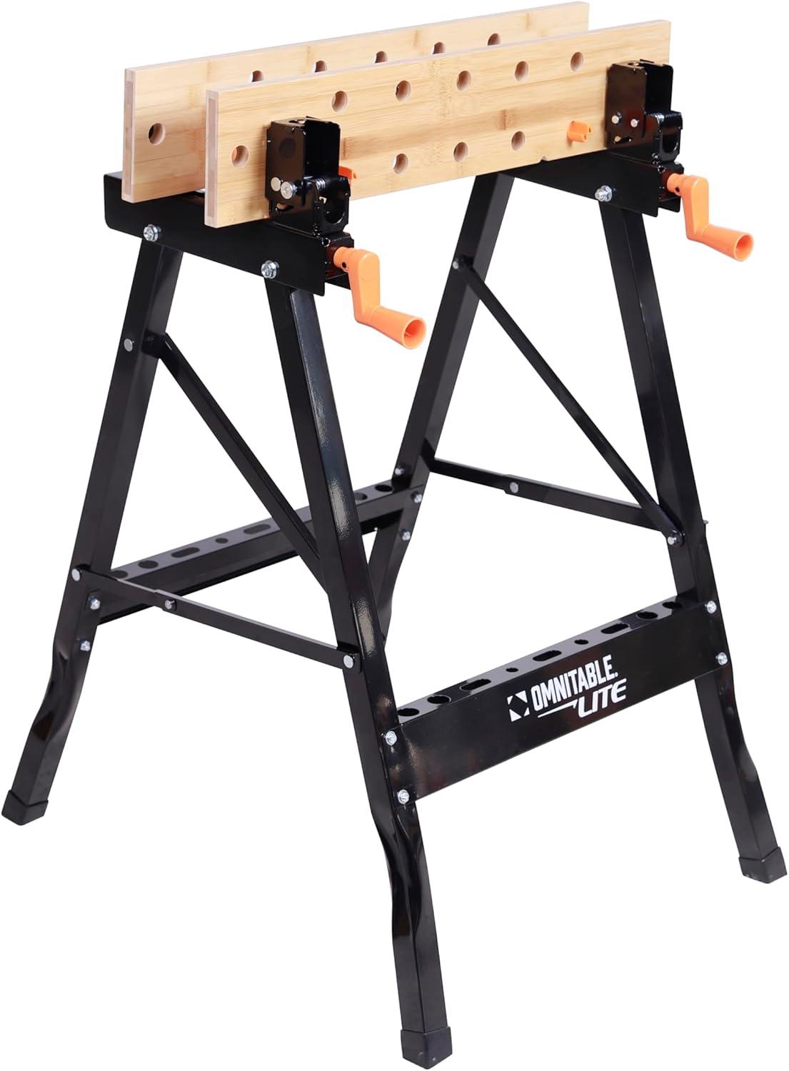 Disston OmniTable Lite Portable Workbench Worktable Fully Adjustable Tilting Table is Great for Clamping.