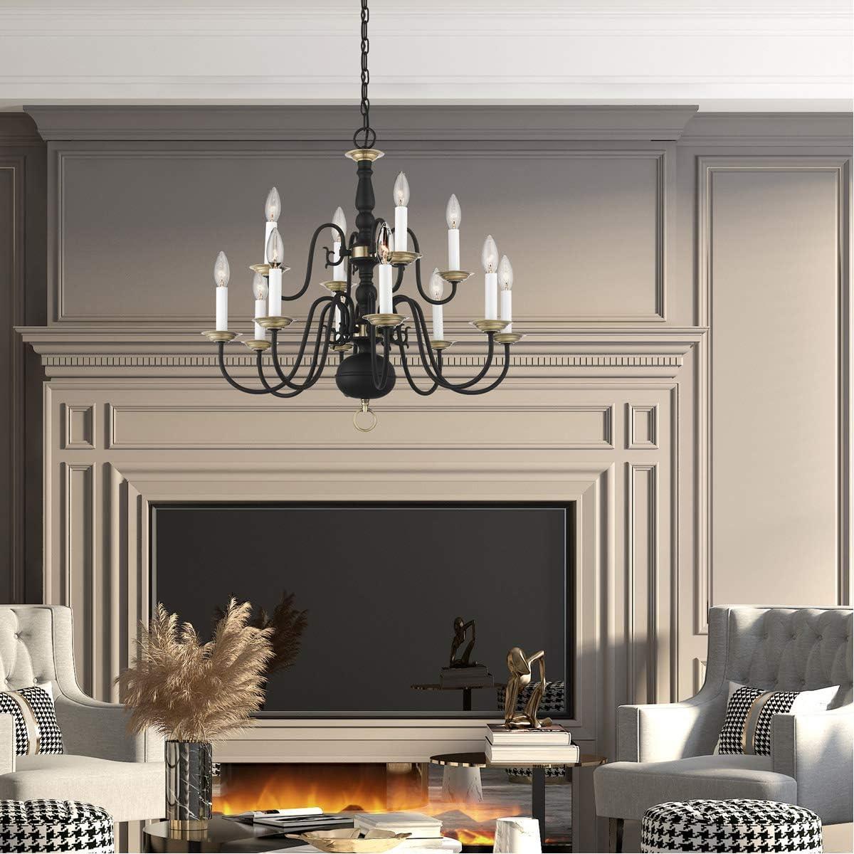 Livex Lighting Williamsburgh 12 - Light Chandelier in  Black
