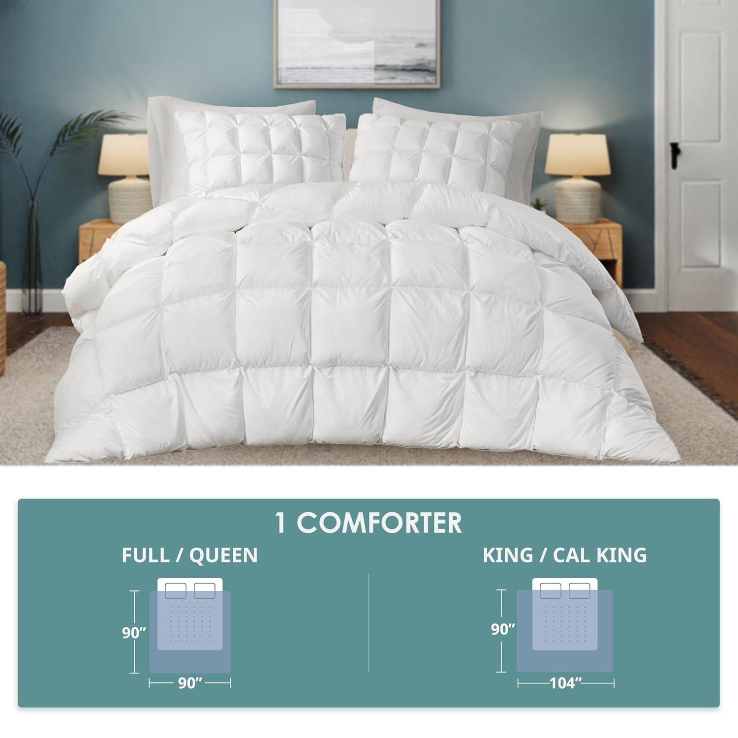 Full/Queen Stay Puffed Overfilled Down Alternative Comforter White - Madison Park
