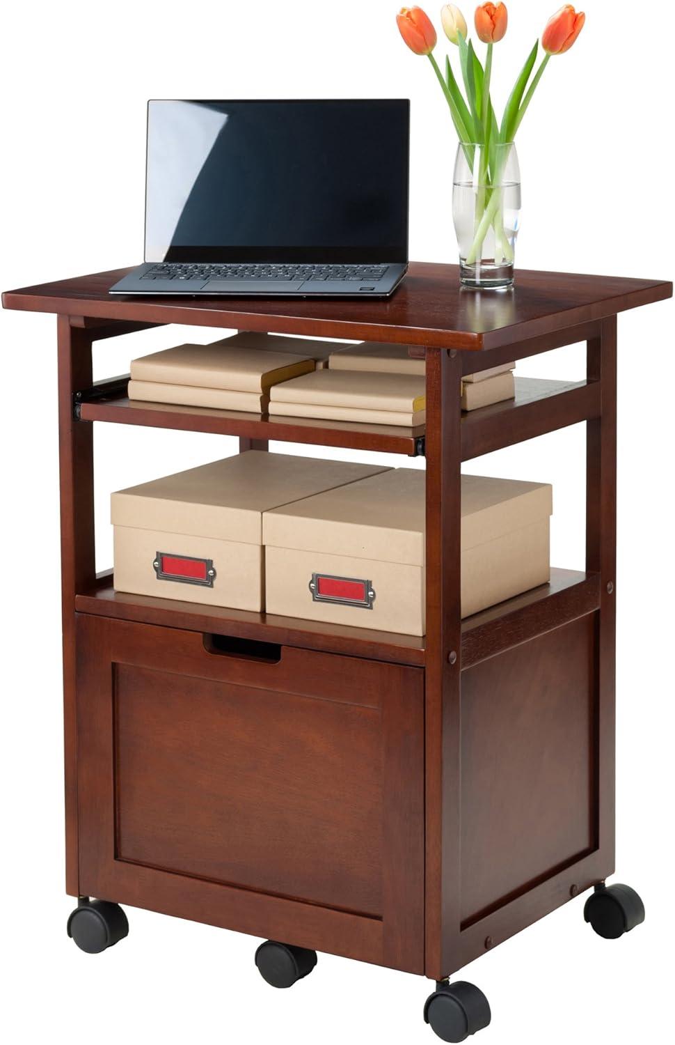 Winsome Wood Piper Work Station, Keyboard, Walnut Finish