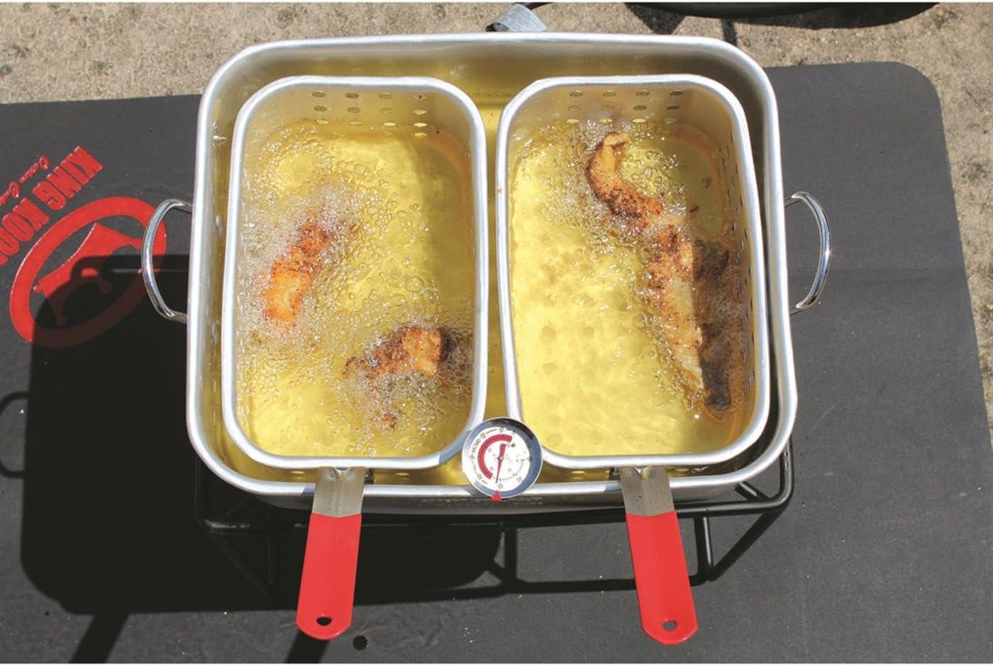King Kooker 1 Burner Propane Rectangular Fryer Outdoor Cooker Kit with 15 Qt. Fry Pan & Two Baskets