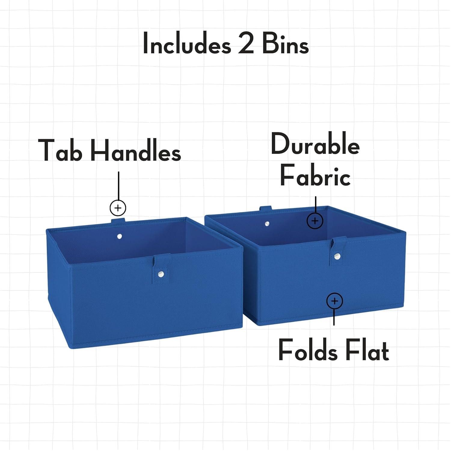 RiverRidge Home RiverRidge Kids 2pc 5" Fabric Collapsible Storage Cube Organizers for Playroom Organization (Set of 2)