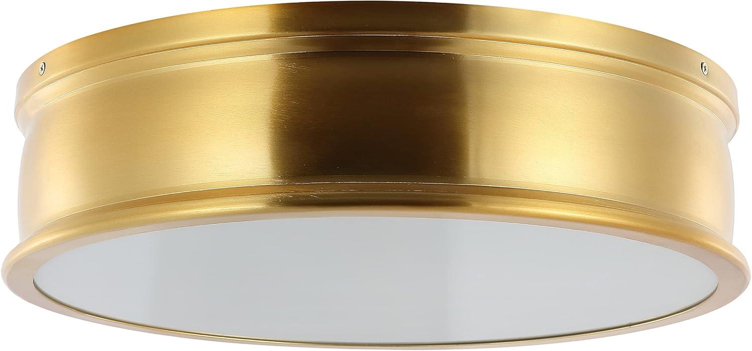 Adria 3 Light 16.5" Flush Mount - Brass Gold - Safavieh.