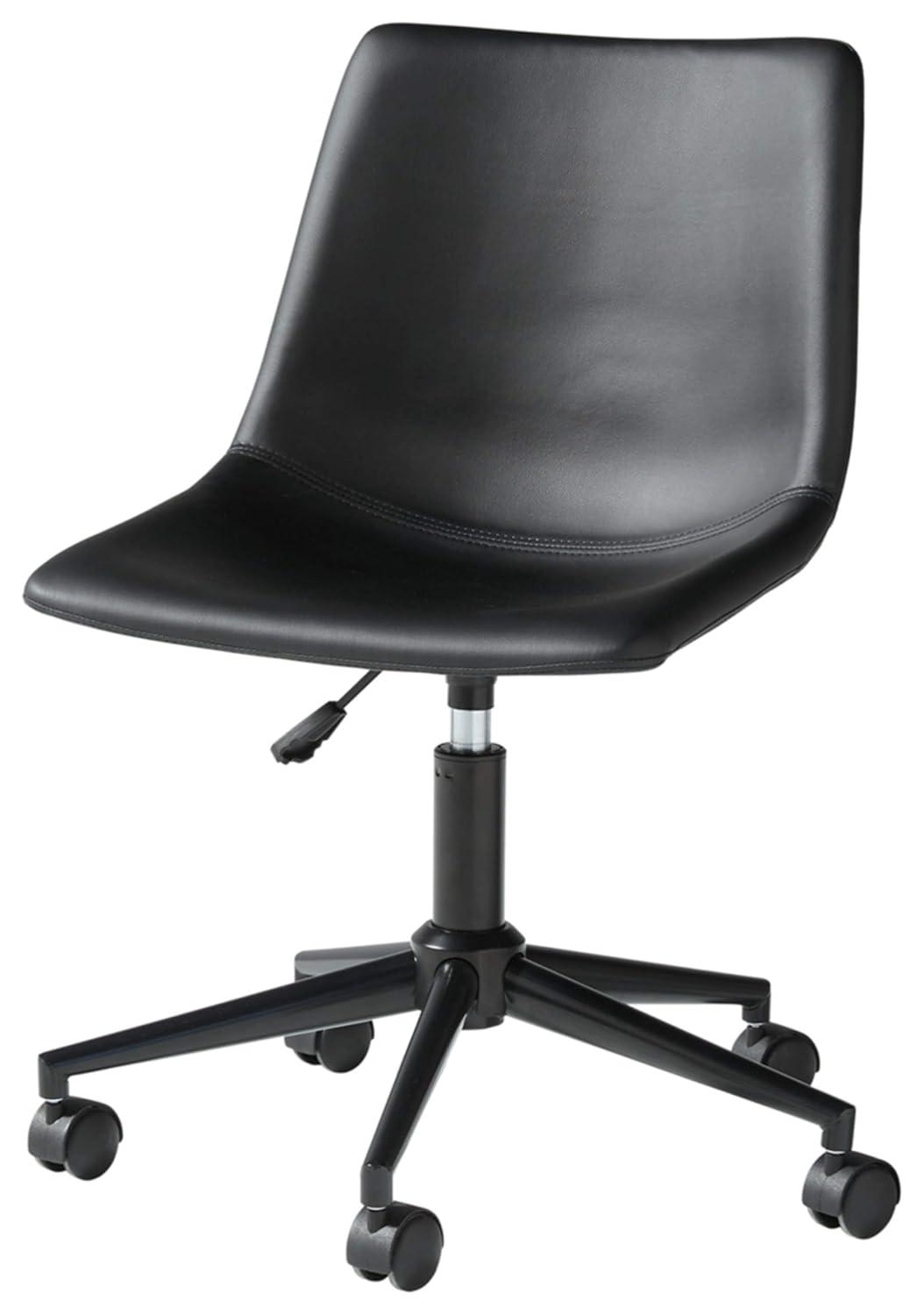 Program Home Office Swivel Desk Chair Black - Signature Design by Ashley: Faux Leather, Armless, With Wheels