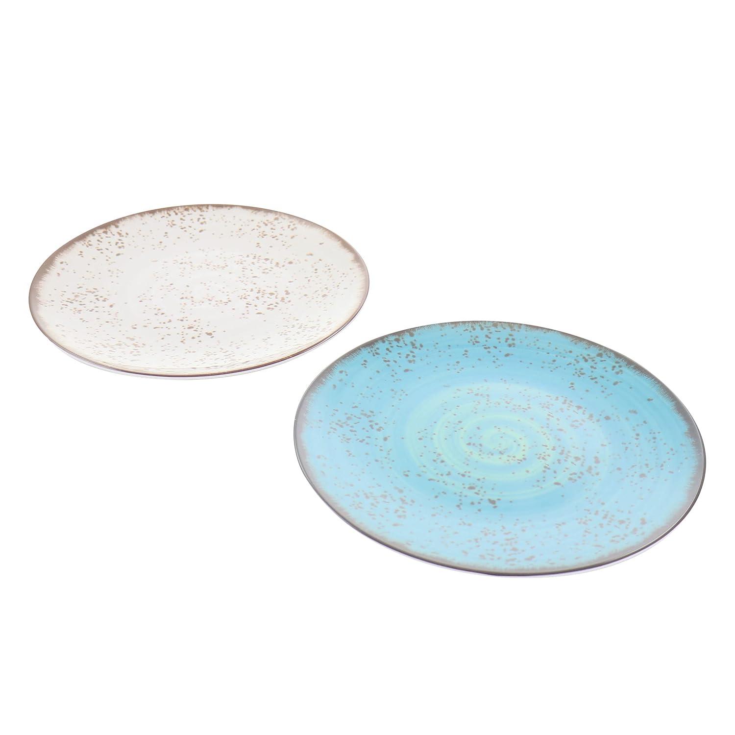 Elama Pryce 12 Piece Melamine Dinnerware Set is Assorted Colors