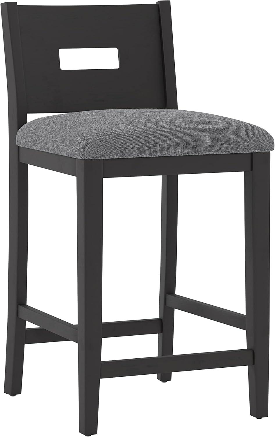 Allbritton Wood Counter Height Barstool Antiqued Brown - Hillsdale Furniture: Matte Finish, Polyester Upholstery, Armless Design