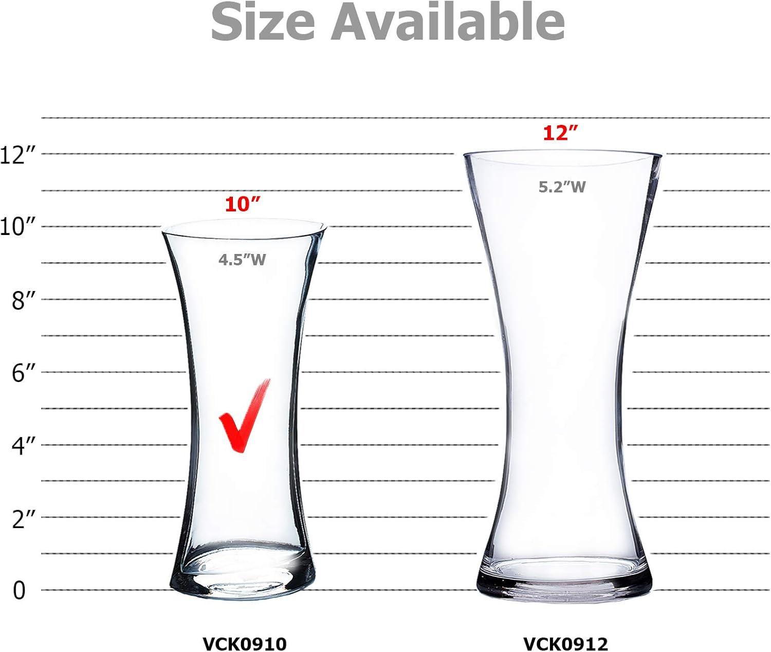 CC Home Furnishings 10" Clear Solid Flared Glass Vase