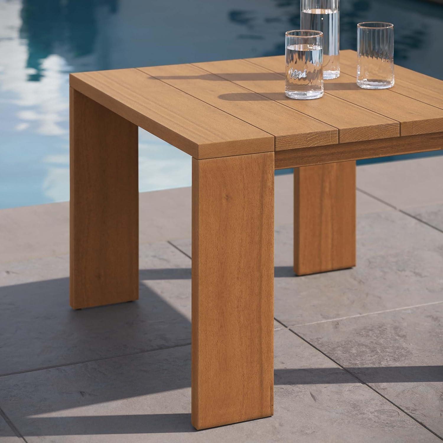 Tahoe Outdoor Patio Acacia Wood Side Table In Natural