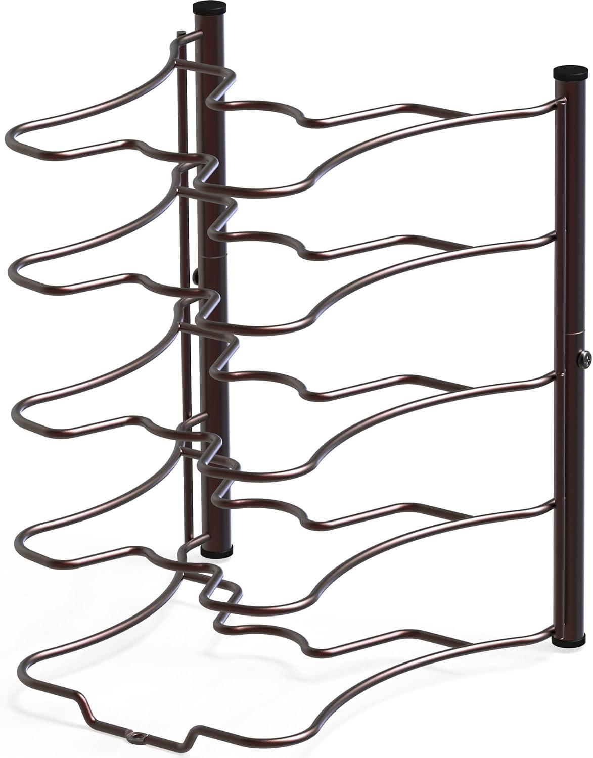 Bronze 5-Tier Metal Pan and Pot Organizer Rack