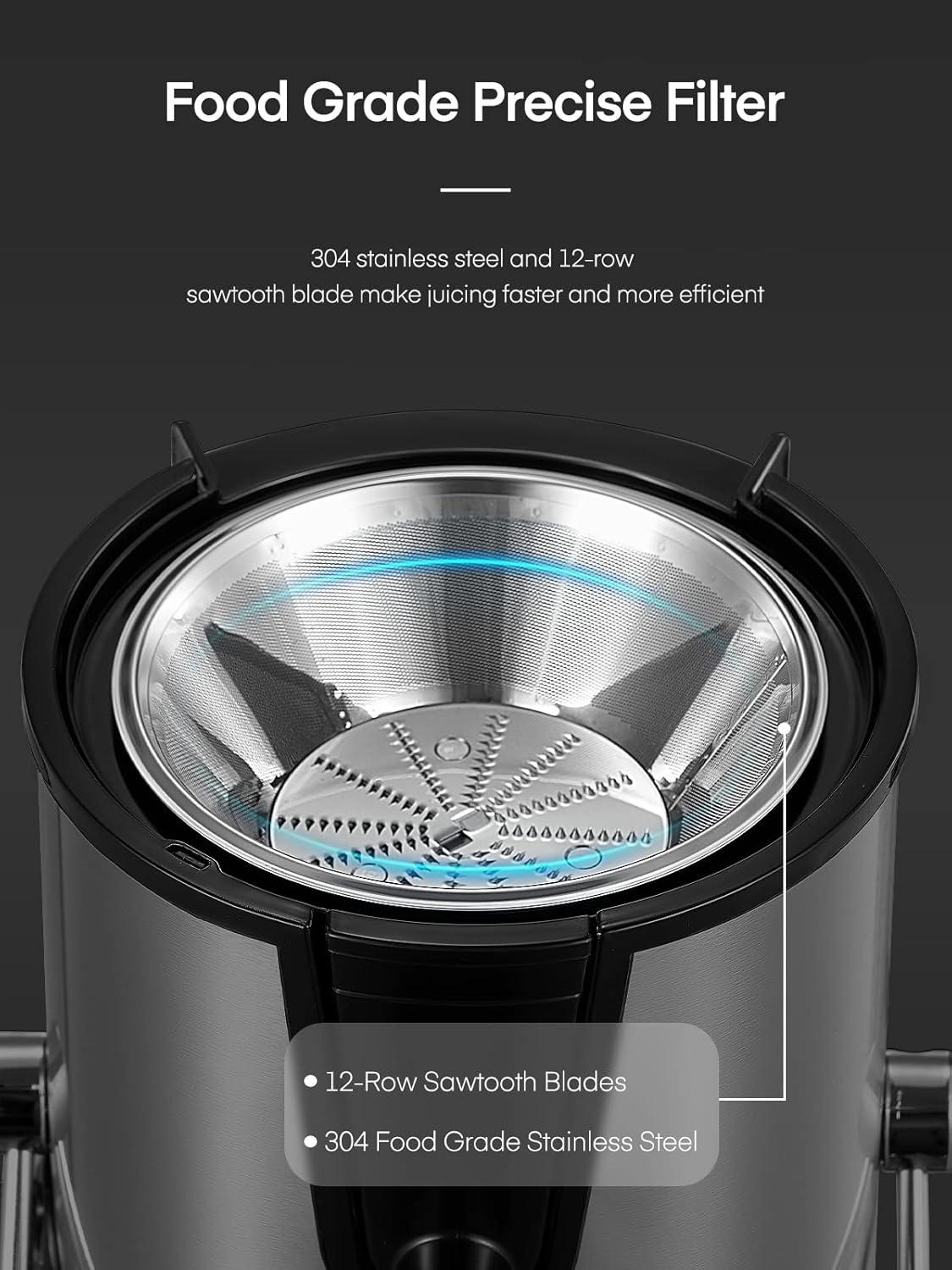 Aiheal Juicer Machines Upgraded 400W Motor,Cleaning Brush and Recipe Included with 3 Speed Control