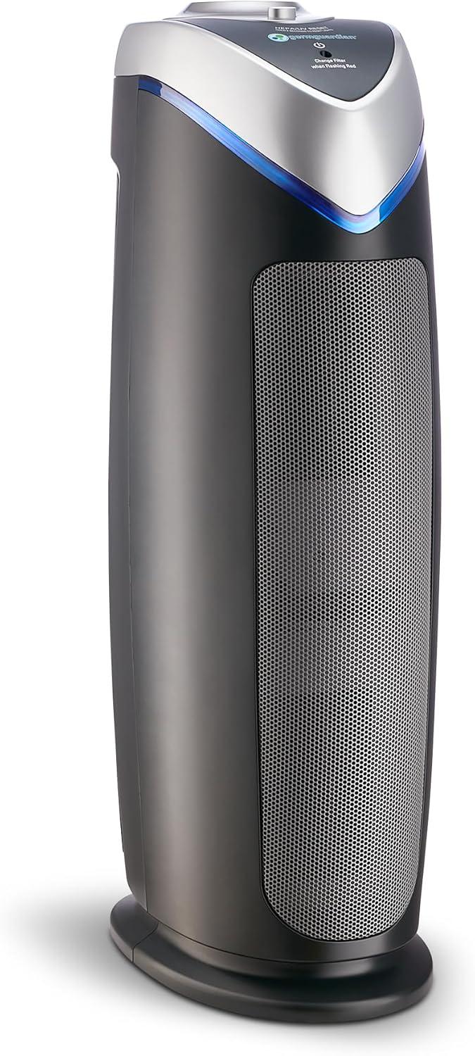 GermGuardian Air Purifier with HEPA Filter and UV-C, for Odor, Mold, 743 Sq. ft, AC4825E, Gray