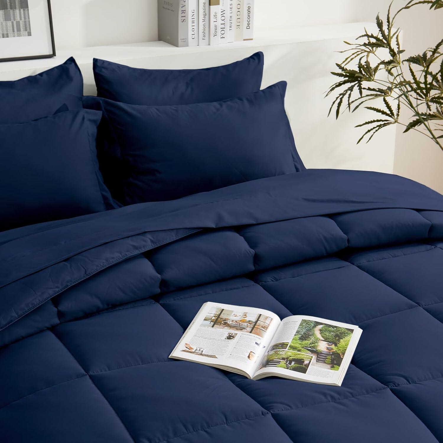 Sweet Home Collection All Season Bed-in-A-Bag 5pc/7pc Solid Color Comforter & Sheet Set Ultra Soft Bedding by Sweet Home Collection