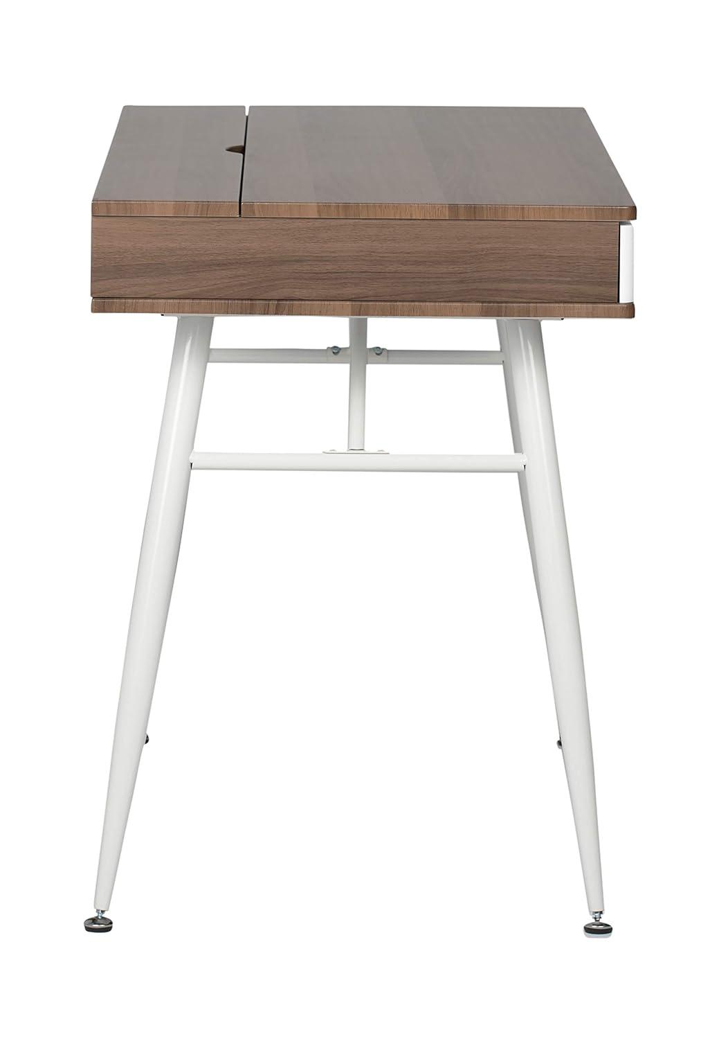 Alcove Writing Desk Chestnut - Calico Designs: Metal Frame, MDF Surface, Mid-Century Modern Style
