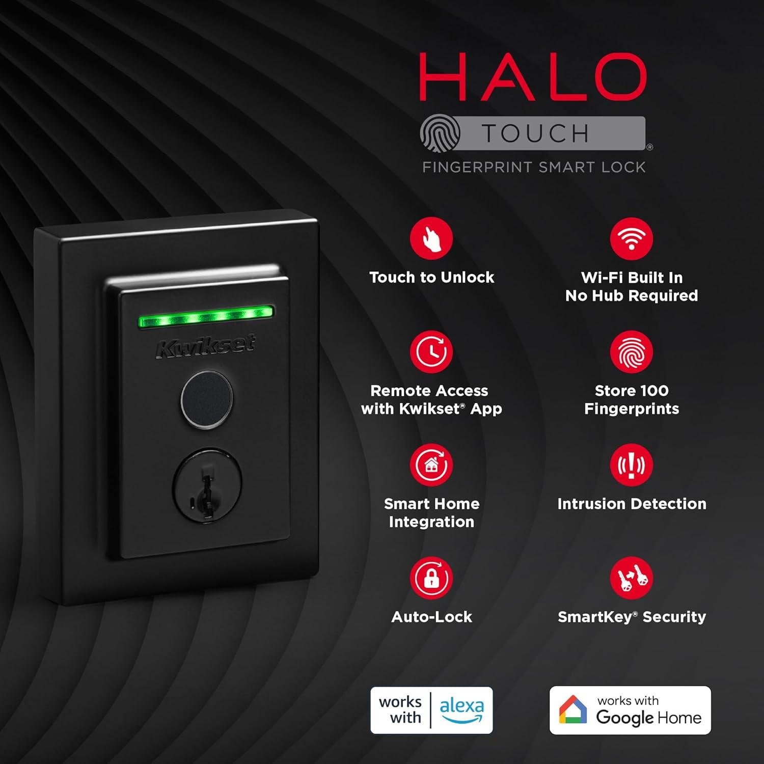 Halo Single Cylinder Keyless Electronic Smart Lock Deadbolt