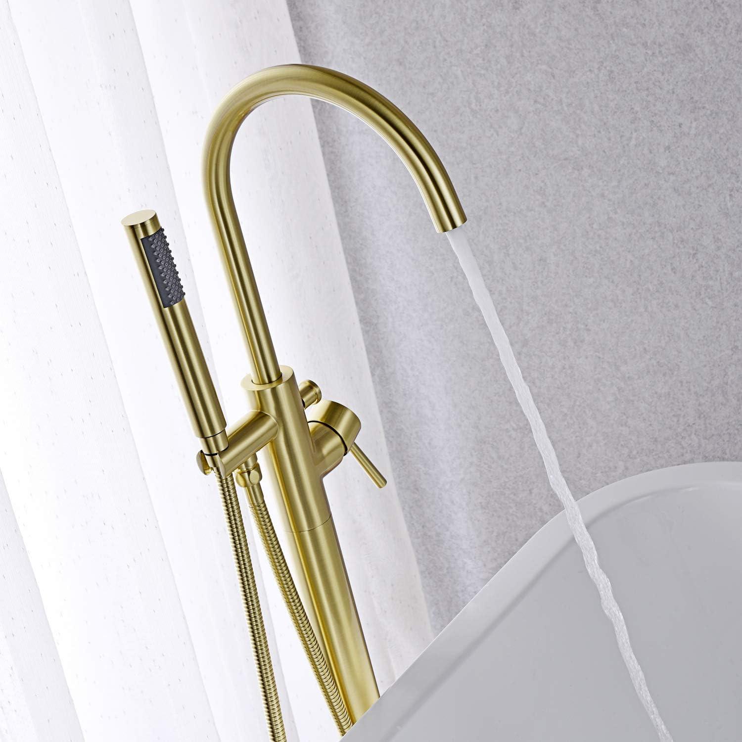 2 Handle Floor Clawfoot Tub Faucet with Diverter