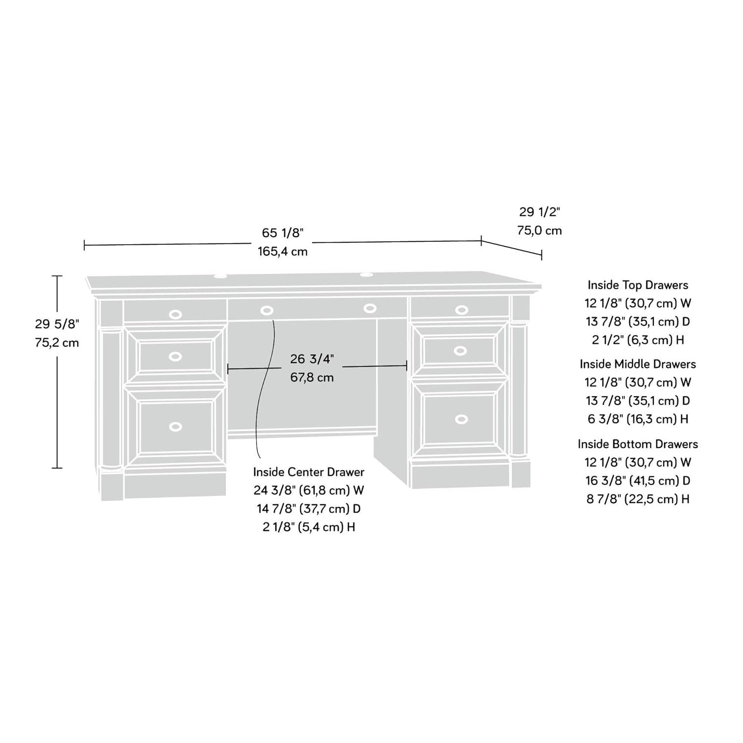 Sauder Palladia Executive Desk, Select Cherry Finish