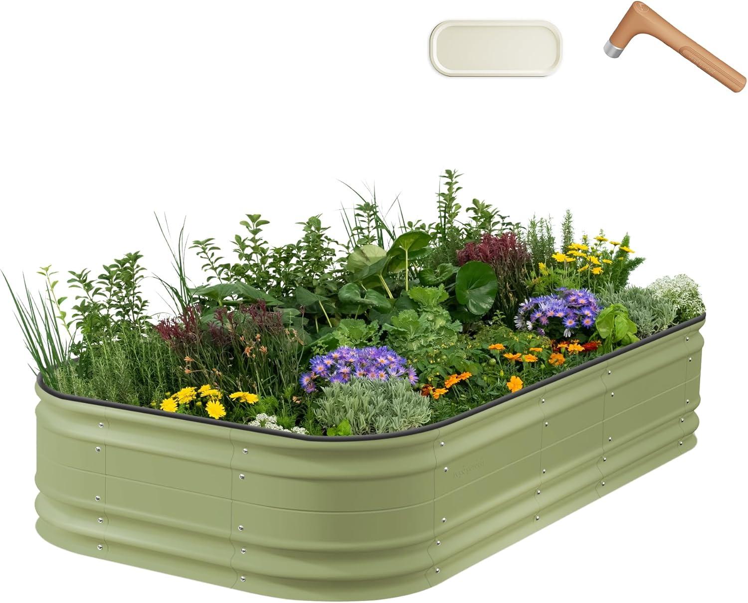 Novel 17" Tall 10 In 1 Modular Metal Outdoor Raised Garden Bed