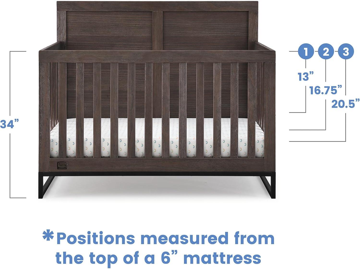 Simmons Kids' Foundry 6-in-1 Convertible Baby Crib