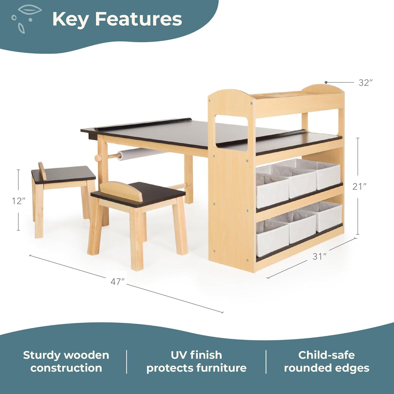 Kids Deluxe Art Center and Stool Set