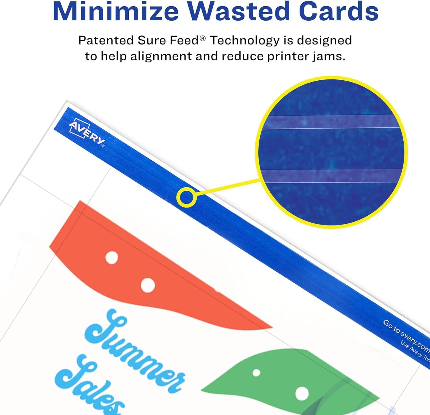 Avery Printable Postcards with Sure Feed, 4" x 6",White (8386)