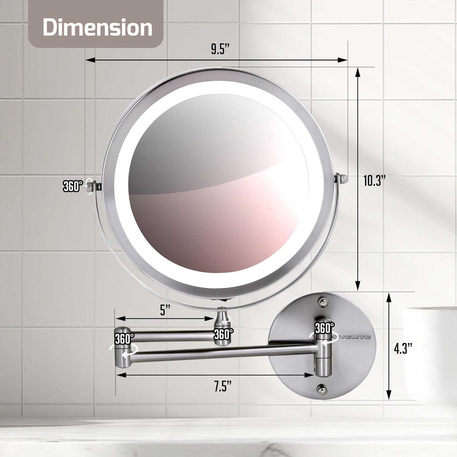 Ovente Concave LED Wall Mirror