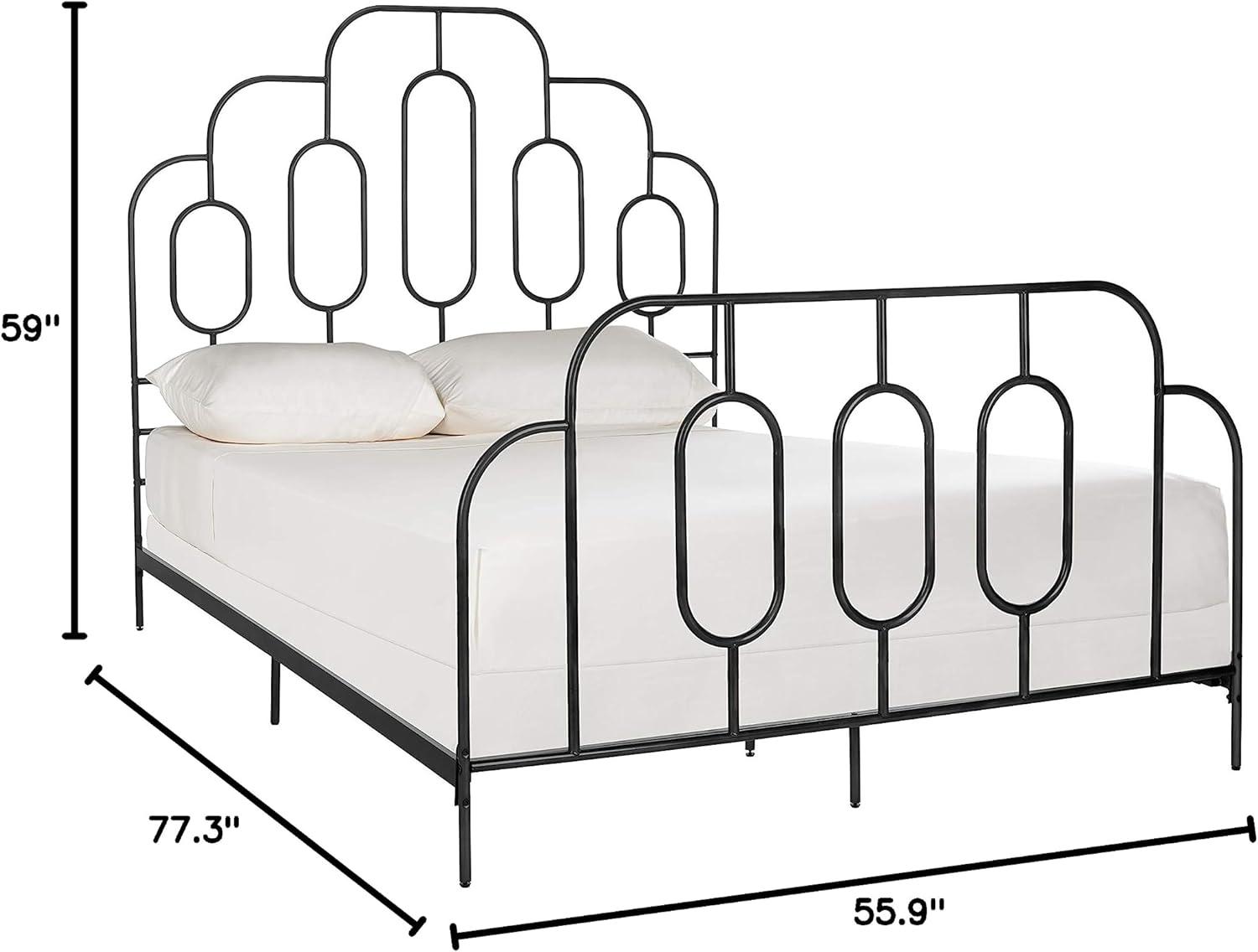 SAFAVIEH Paloma Metal Retro Bed Frame, Full, Black