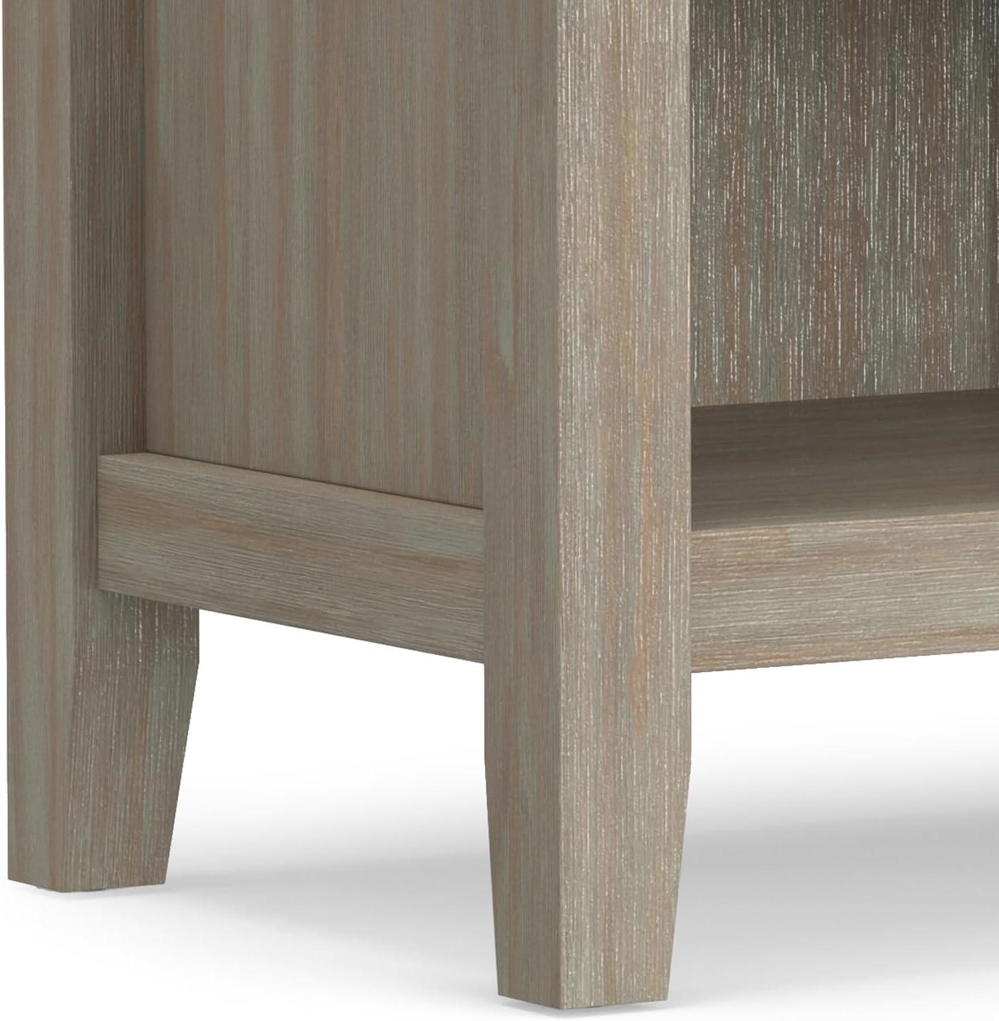 Simpli Home Artisan 24"W Solid Wood Nightstand with Drawer and Shelves