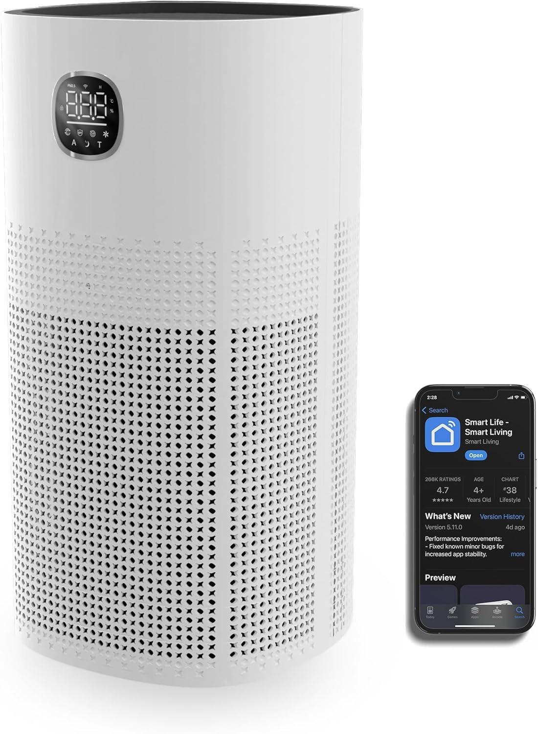 Verapure VP-300-WI Wifi enabled HEPA Air Purifier, 667 sq. ft, PM2.5 Sensor