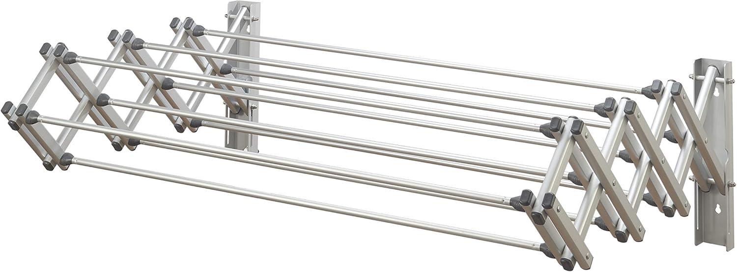 Woolite Collapsible Aluminum Wall Clothes Drying Rack, Silver