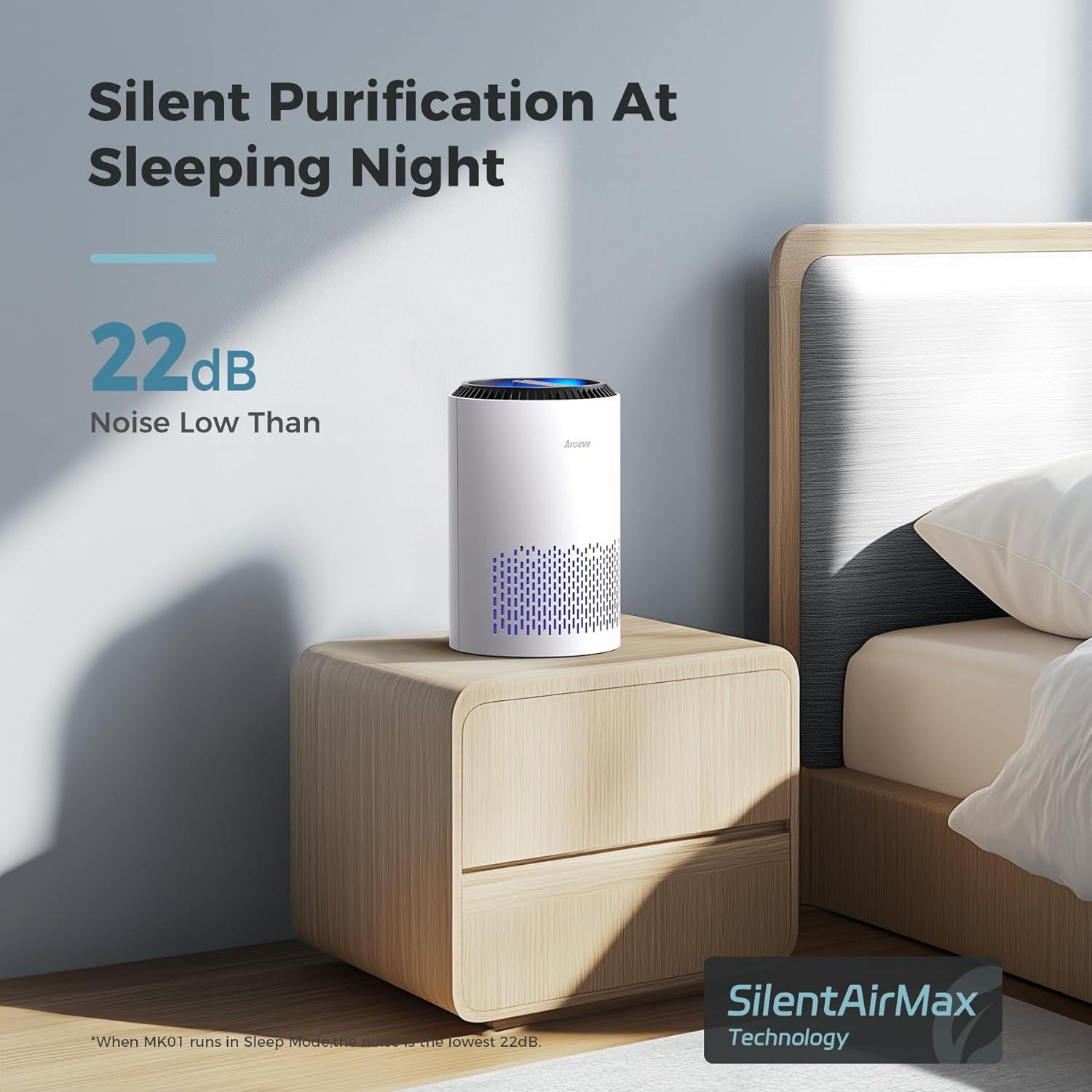 White HEPA Air Purifier with Sleep Mode and Speed Control