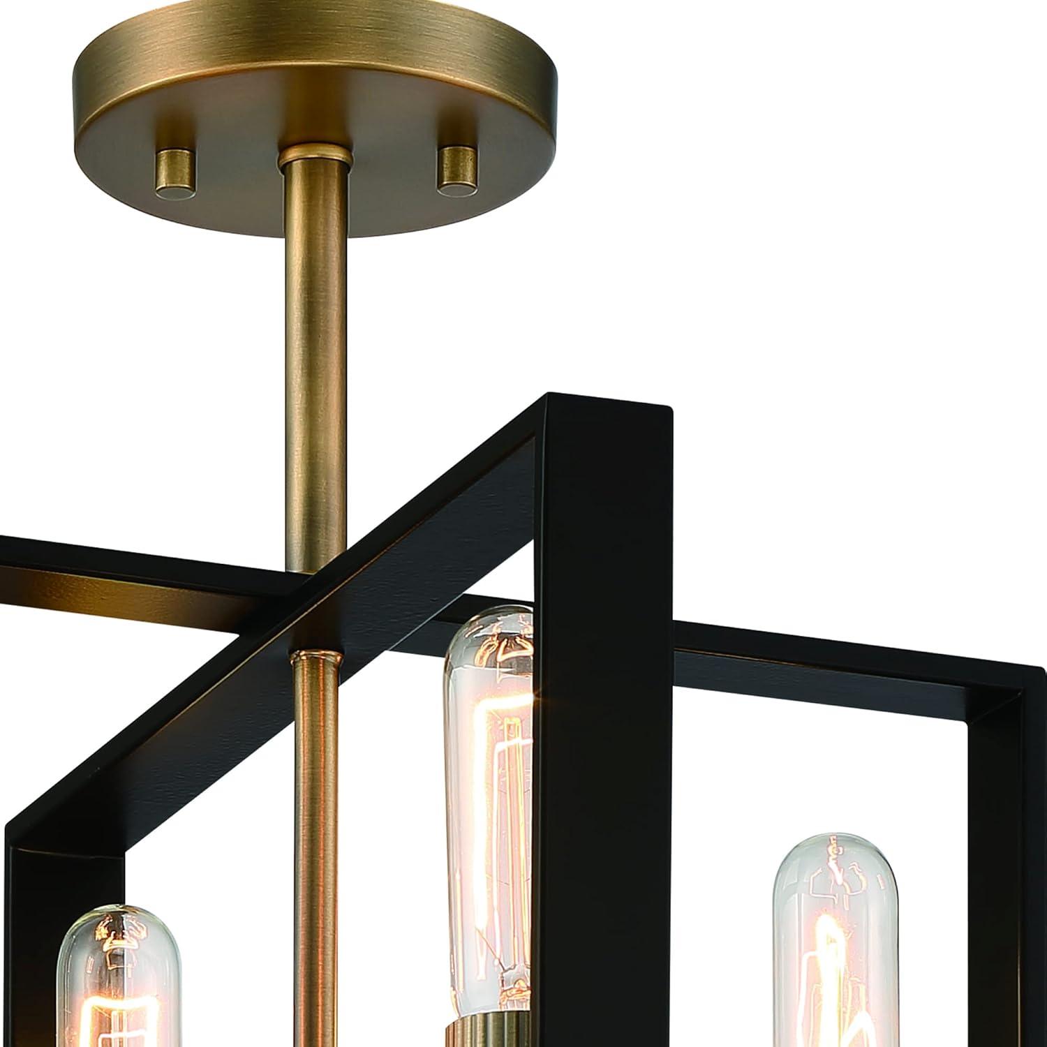 Designers Fountain Chicago PM 4 Light Old Satin Brass Semi-Flush Mount Ceiling Light, D233M-SF-OSB