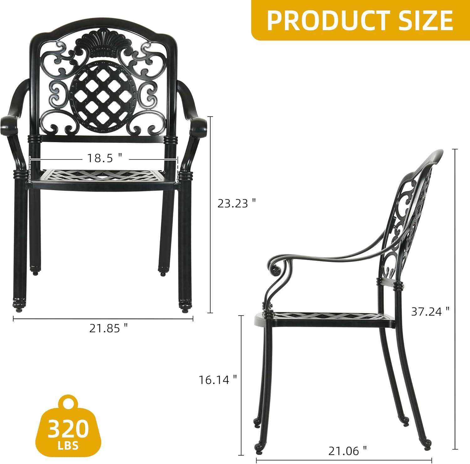 Deka Outdoor Cast Aluminum Dining Chairs, Set of 2, Shiny Copper