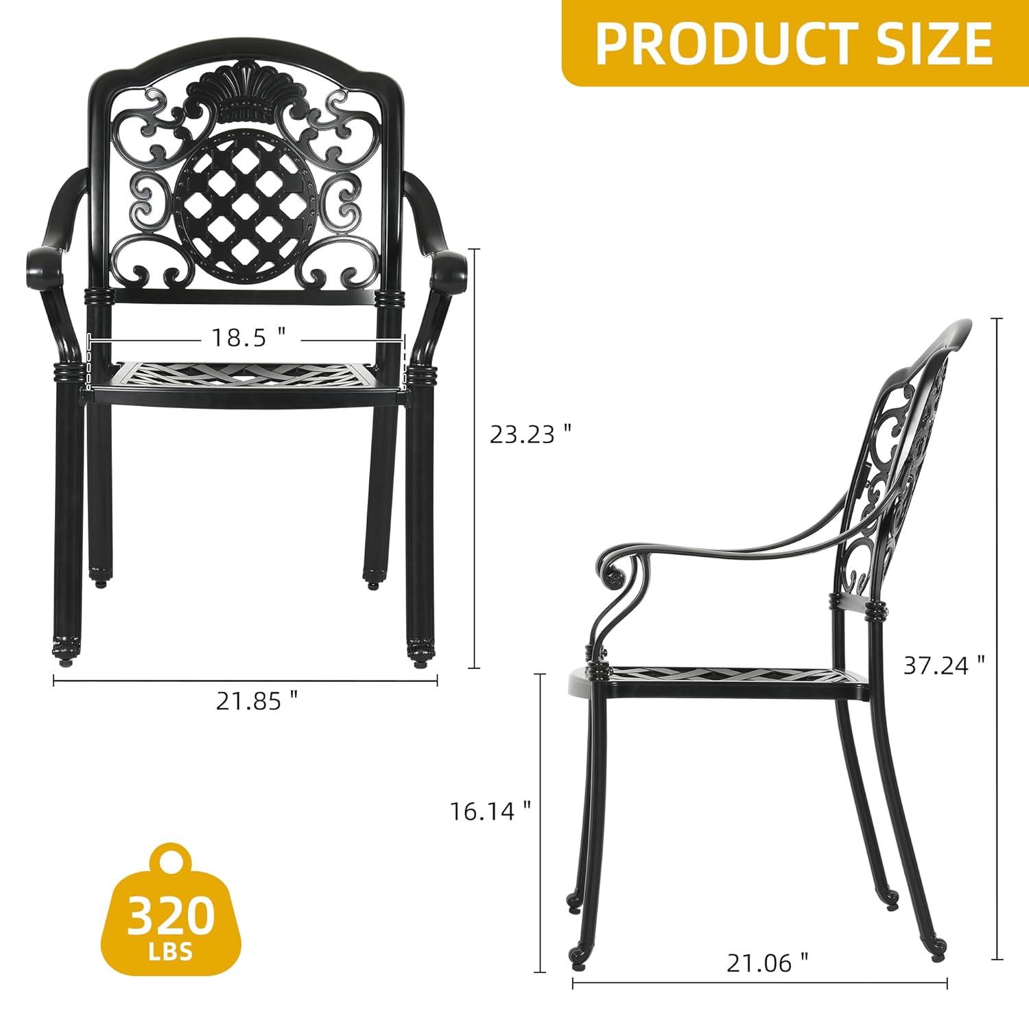 Viga 2pk Cast Aluminum Dining Chair - Shiny Copper - Christopher Knight Home: Weather-Resistant, Fixed Arms, 250lb Capacity