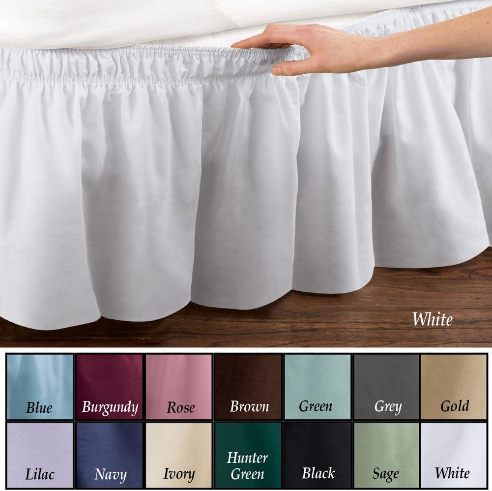 Ivory Elastic Wrap Around Queen/King Bed Skirt