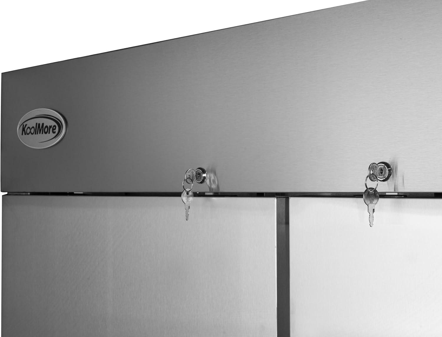 KoolMore 47 cu. ft. Commercial 2 Solid Door Reach In Refrigerator in Stainless Steel