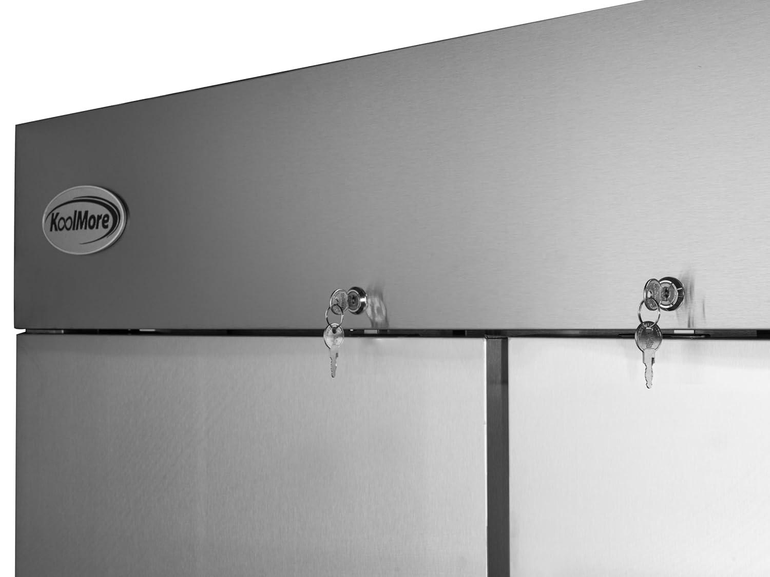 KoolMore 47 cu. ft. Commercial 2 Solid Door Reach In Refrigerator in Stainless Steel