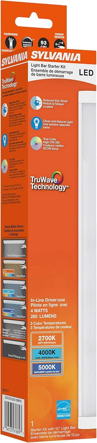 12" White Aluminum LED Under Cabinet Light with TruWave Technology