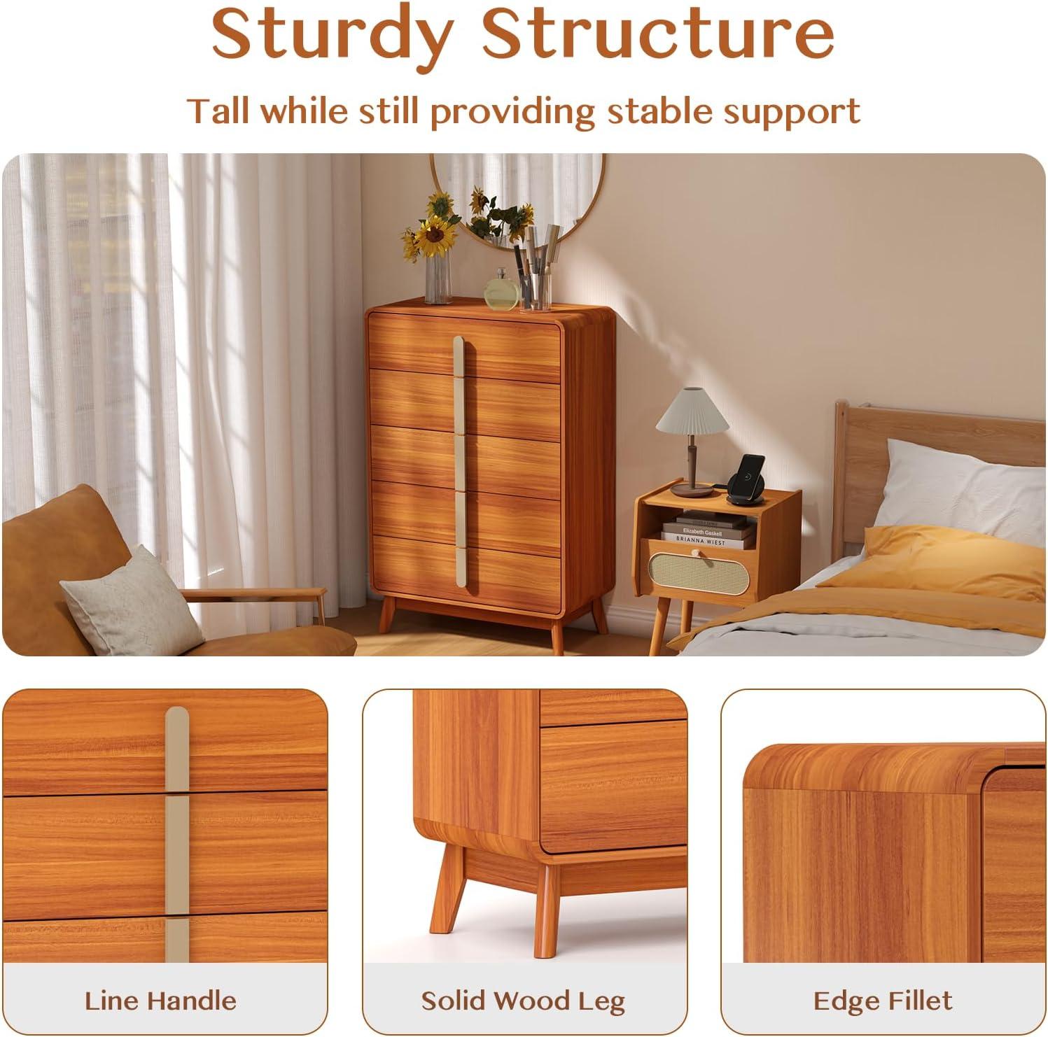 George Oliver Mid Century Modern 5 Drawer Dresser