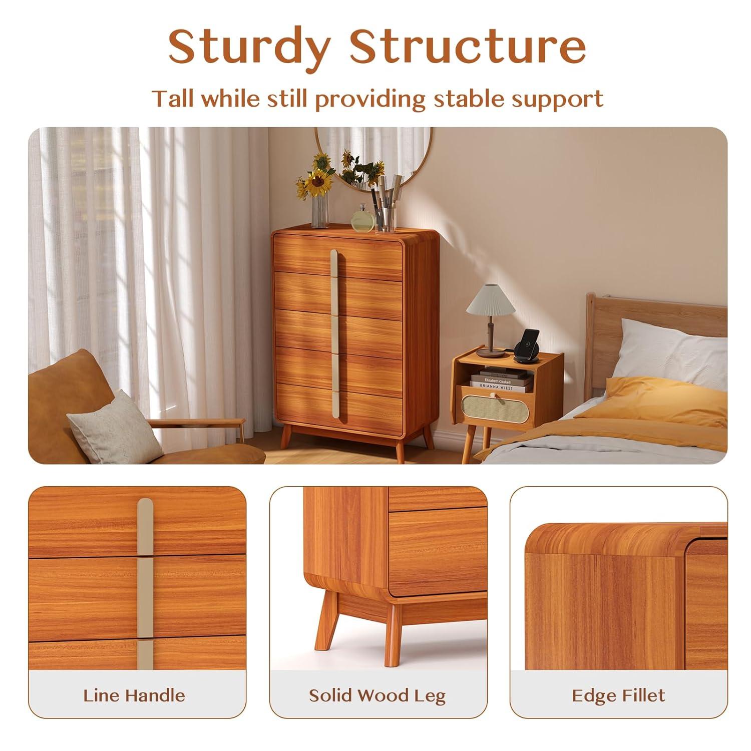 George Oliver Mid Century Modern 5 Drawer Dresser