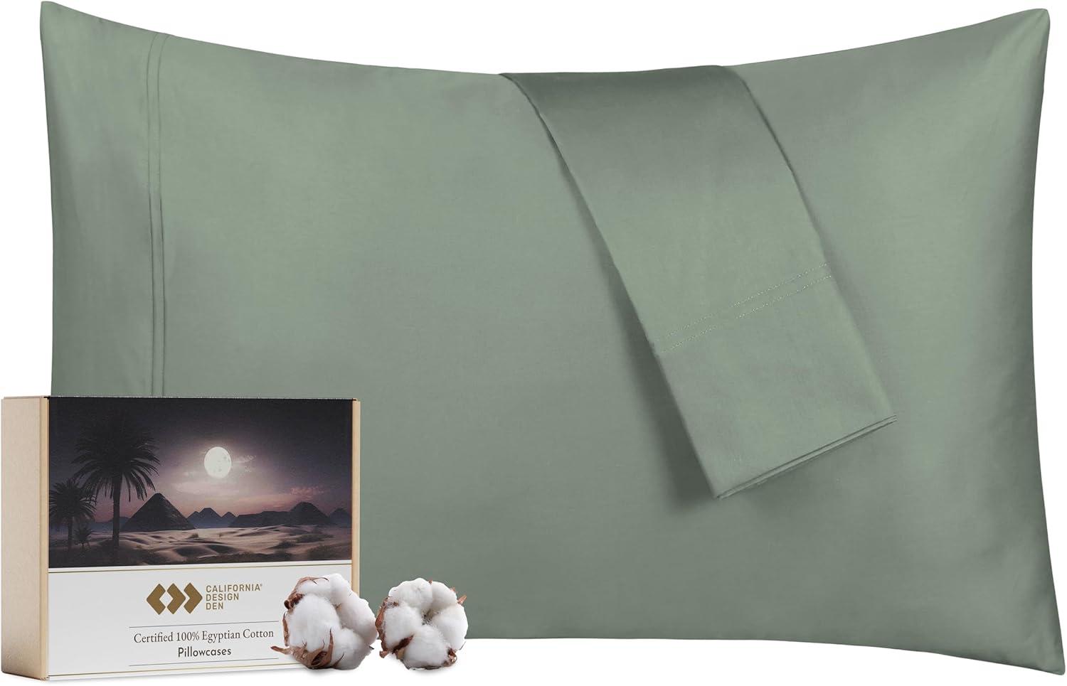 Sage Green Standard/Queen Cotton Sateen Pillowcase Set