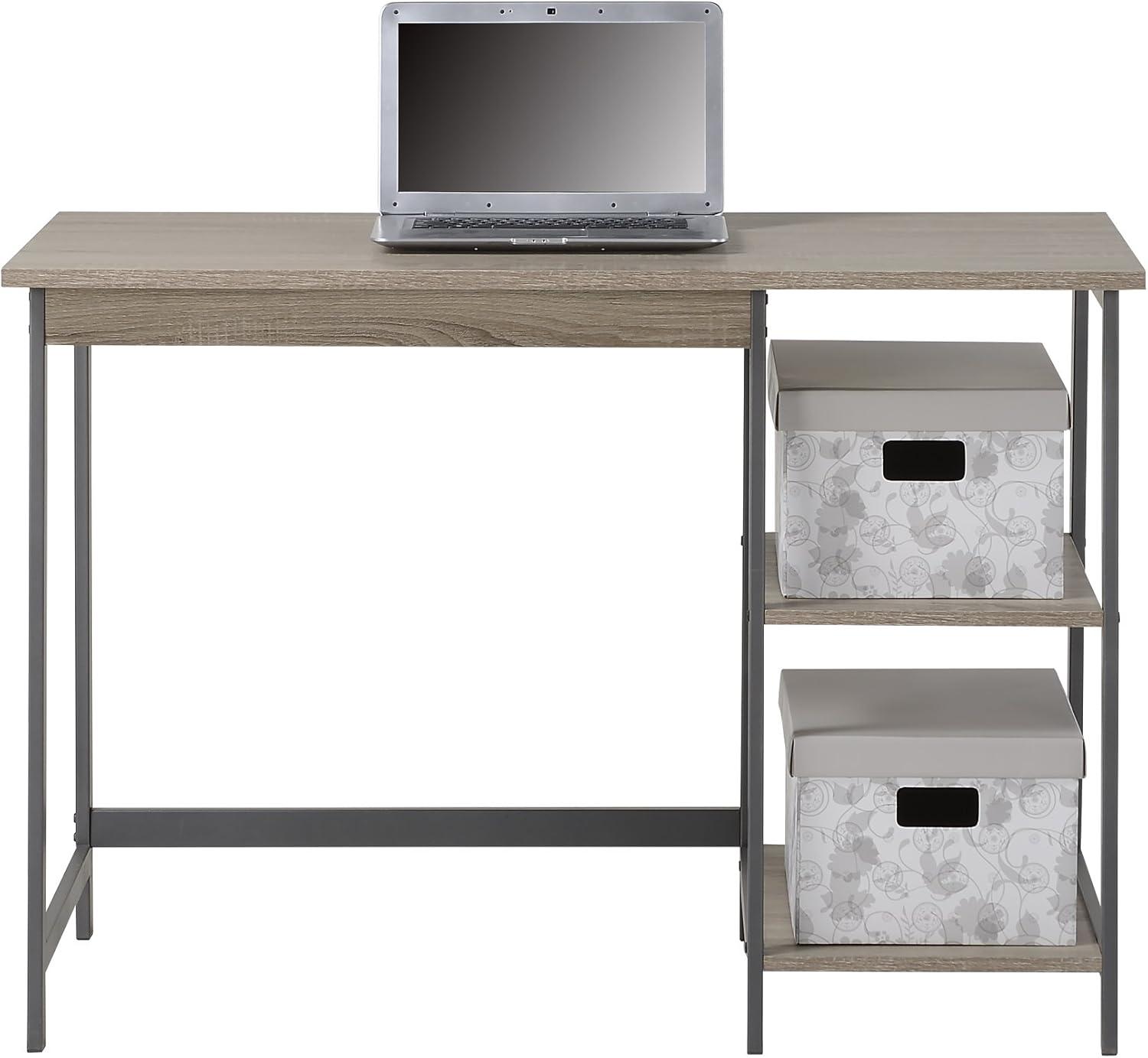 Signature Design by Ashley Soho Home Office Desk with 4 Shelf Bookcase, Light Brown