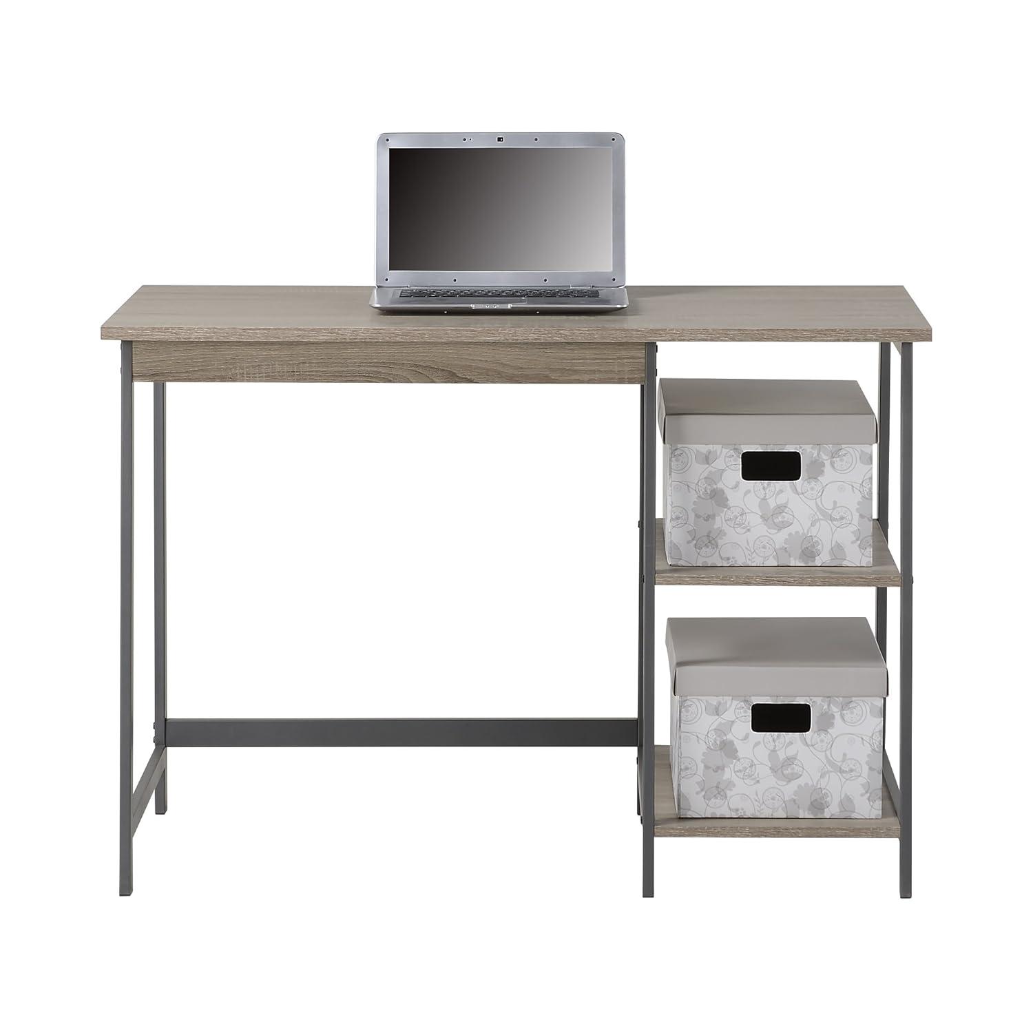 Signature Design by Ashley Soho Home Office Desk with 4 Shelf Bookcase, Light Brown